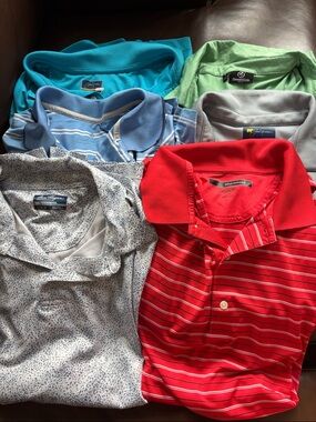Bundle of 6 men’s performance short sleeve polos